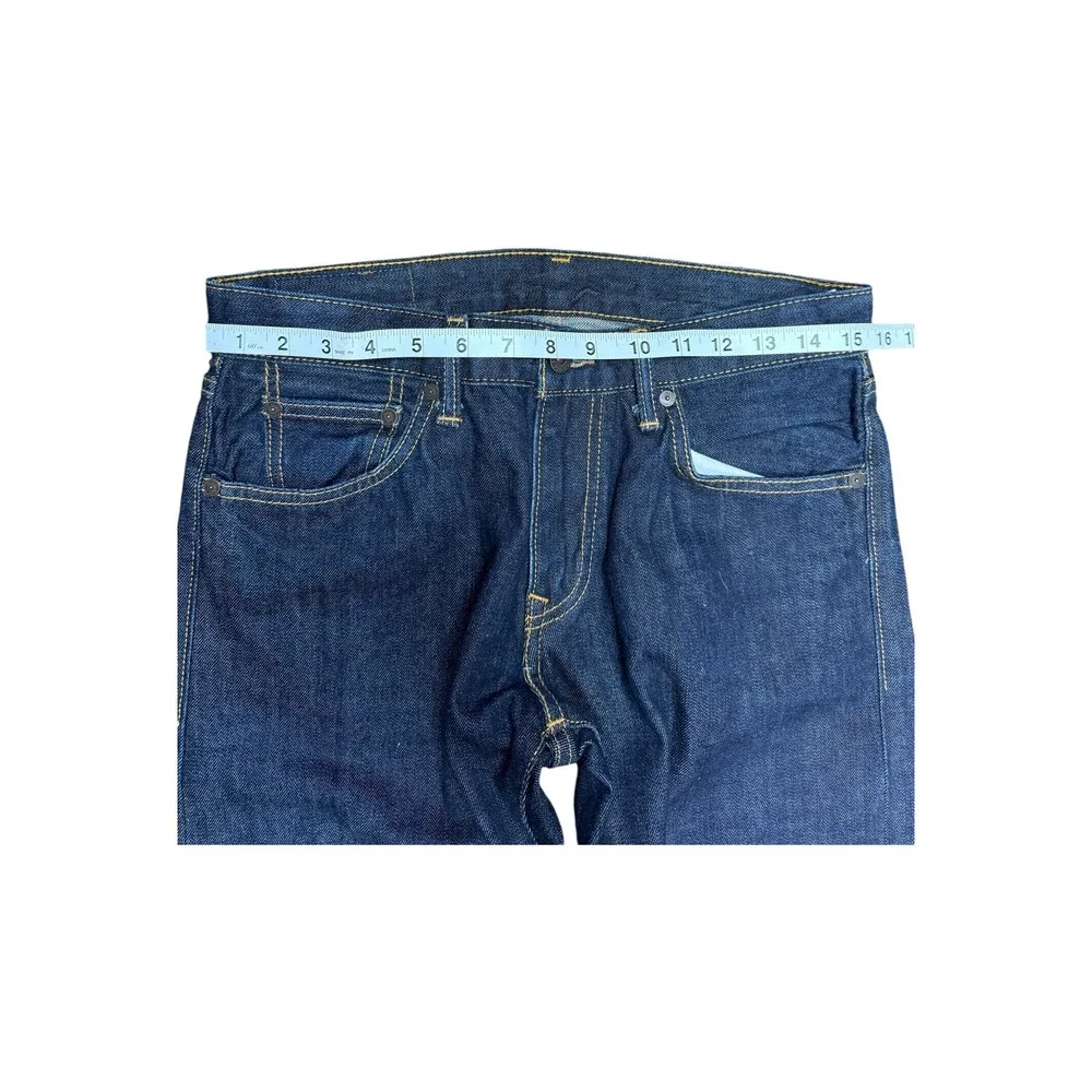 Levi's Skinny Jeans Mens 31x34 Dark Blue Good Selvedge Leather Patch Denim